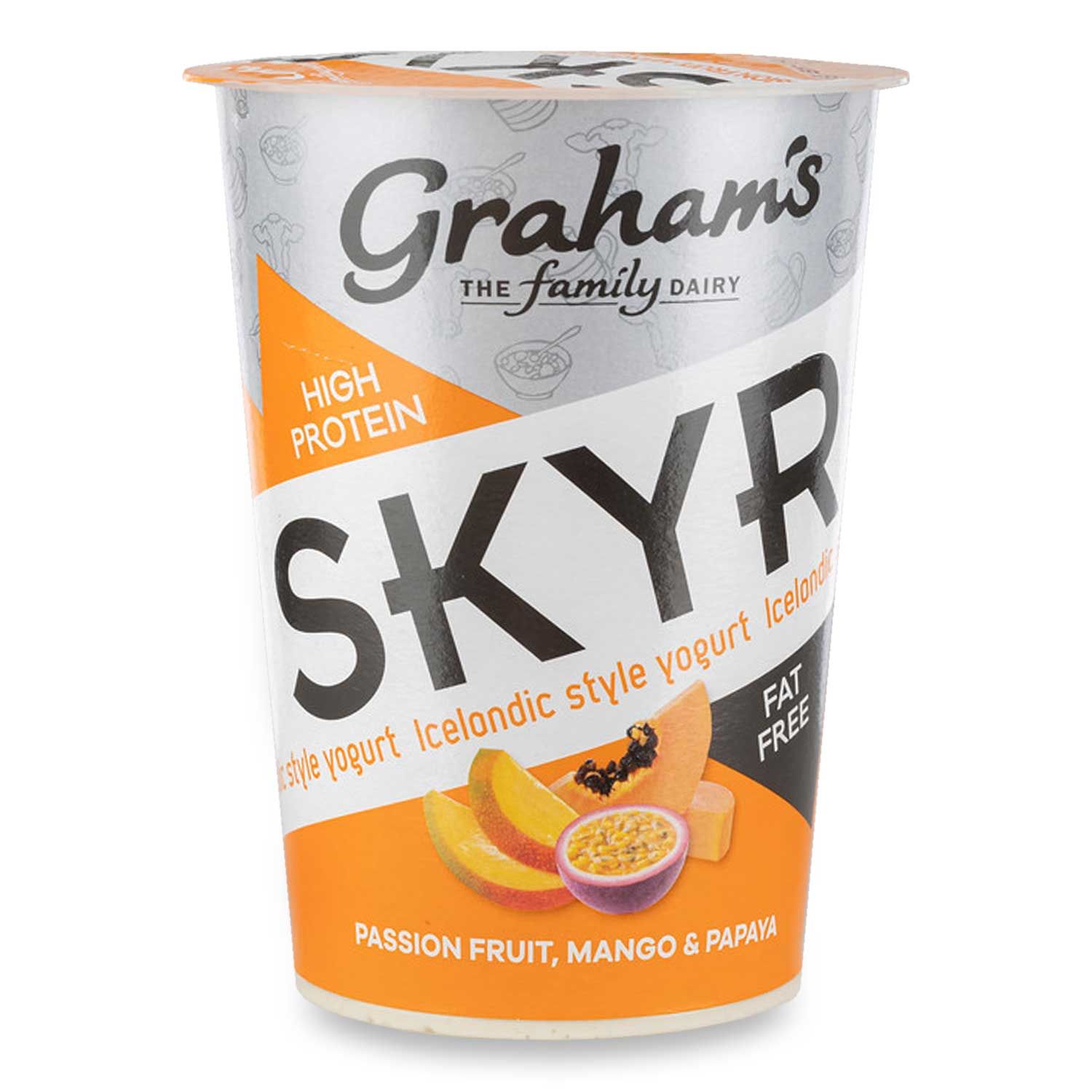 The Family Dairy Skyr Passion Fruit, Mango & Papaya Icelandic Style Yogurt 450g Graham's